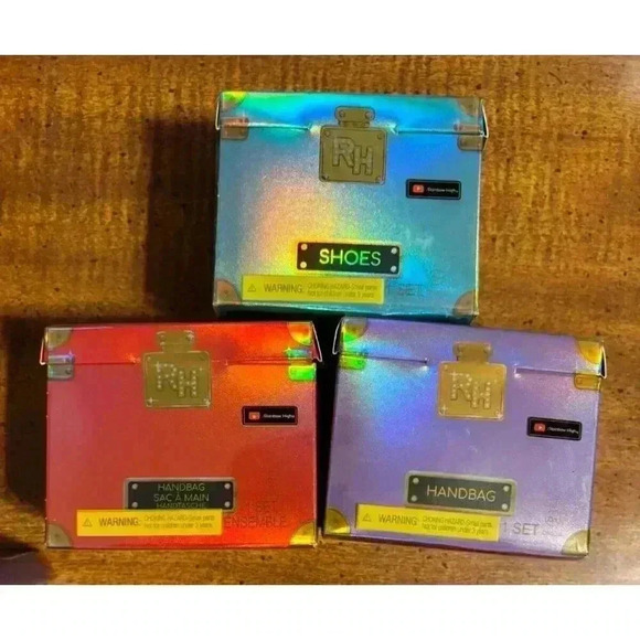 3pk Lot Rainbow High Mini Accessories Lot #8 - 2 Handbag/1 Shoe Surprise Box NIB - Picture 1 of 2